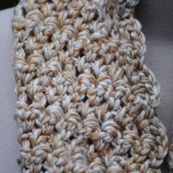Handmade Caramel Skinny Cowl Crocheted - Picture 3 of 3